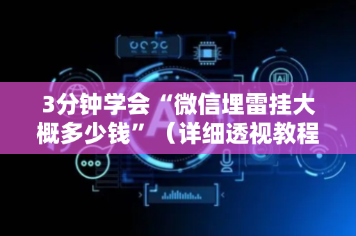 3分钟学会“微信埋雷挂大概多少钱”（详细透视教程）-哔哩哔哩