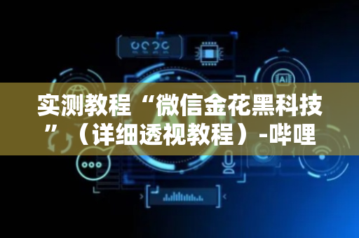 实测教程“微信金花黑科技”（详细透视教程）-哔哩哔哩
