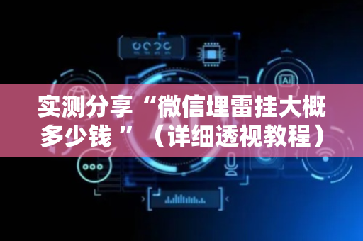 实测分享“微信埋雷挂大概多少钱 ”（详细透视教程）-哔哩哔哩