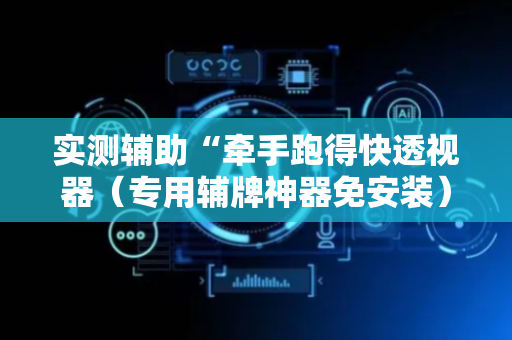 实测辅助“牵手跑得快透视器（专用辅牌神器免安装）