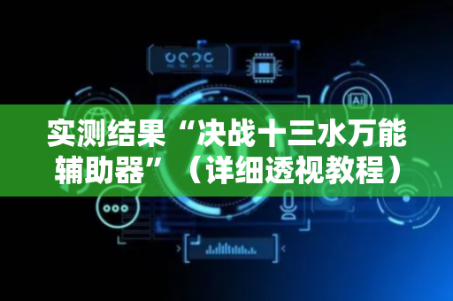 实测结果“决战十三水万能辅助器”（详细透视教程）-哔哩哔哩