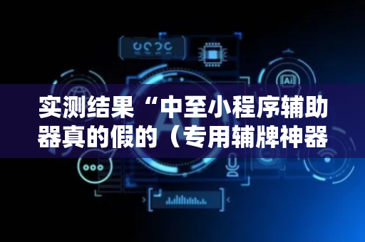 实测结果“中至小程序辅助器真的假的（专用辅牌神器免安装）