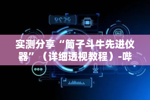 实测分享“筒子斗牛先进仪器”（详细透视教程）-哔哩哔哩