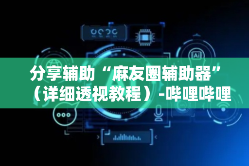 分享辅助“麻友圈辅助器”（详细透视教程）-哔哩哔哩