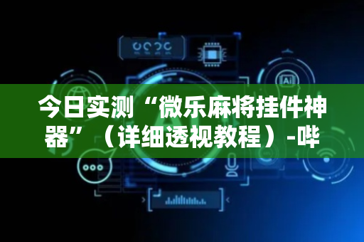 今日实测“微乐麻将挂件神器”（详细透视教程）-哔哩哔哩