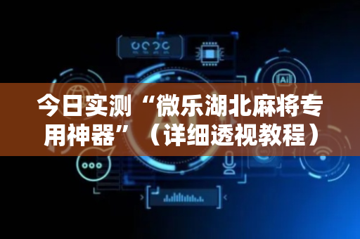 今日实测“微乐湖北麻将专用神器”（详细透视教程）-哔哩哔哩