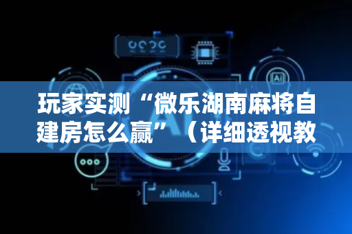 玩家实测“微乐湖南麻将自建房怎么赢”（详细透视教程）-哔哩哔哩
