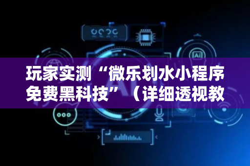 玩家实测“微乐划水小程序免费黑科技”（详细透视教程）-哔哩哔哩