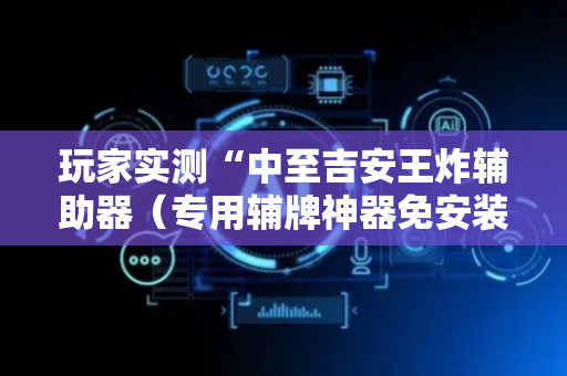 玩家实测“中至吉安王炸辅助器（专用辅牌神器免安装）