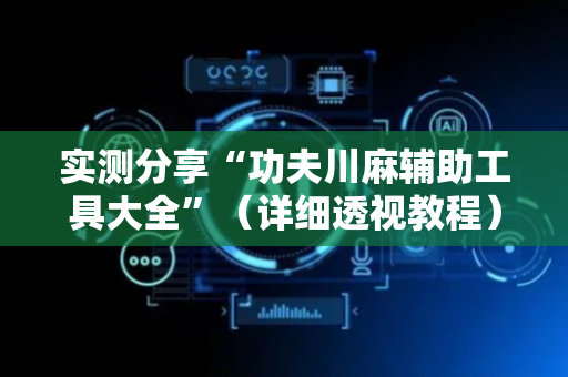 实测分享“功夫川麻辅助工具大全”（详细透视教程）-哔哩哔哩