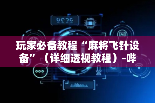 玩家必备教程“麻将飞针设备”（详细透视教程）-哔哩哔哩