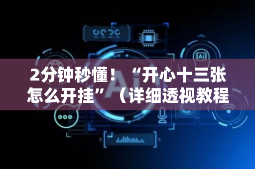2分钟秒懂！“开心十三张怎么开挂”（详细透视教程）-哔哩哔哩