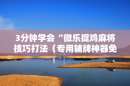 3分钟学会“微乐捉鸡麻将技巧打法（专用辅牌神器免安装）