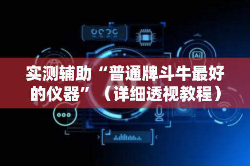 实测辅助“普通牌斗牛最好的仪器”（详细透视教程）-哔哩哔哩
