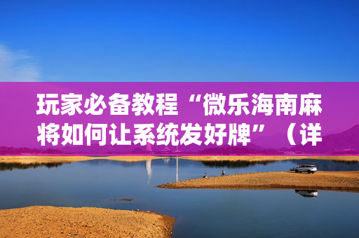 玩家必备教程“微乐海南麻将如何让系统发好牌”（详细透视教程）-哔哩哔哩