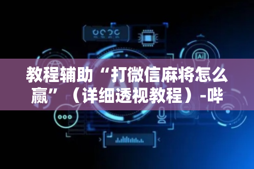 教程辅助“打微信麻将怎么赢”（详细透视教程）-哔哩哔哩