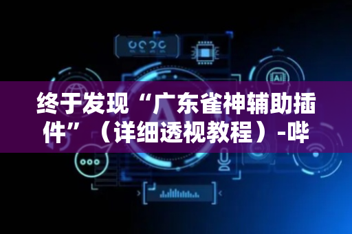 终于发现“广东雀神辅助插件”（详细透视教程）-哔哩哔哩