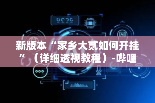 新版本“家乡大贰如何开挂”（详细透视教程）-哔哩哔哩