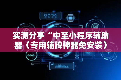 实测分享“中至小程序辅助器（专用辅牌神器免安装）