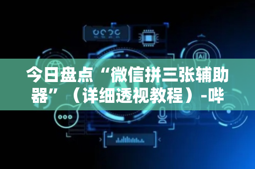 今日盘点“微信拼三张辅助器”（详细透视教程）-哔哩哔哩