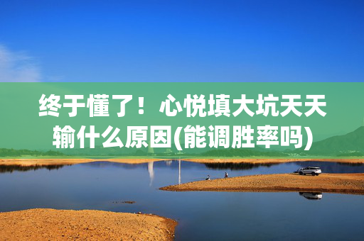 终于懂了！心悦填大坑天天输什么原因(能调胜率吗)