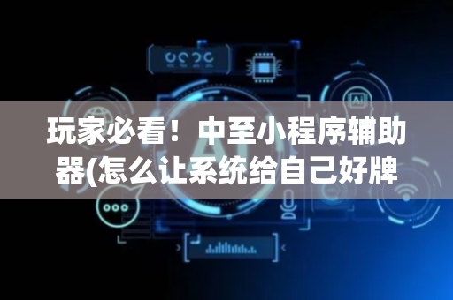 玩家必看！中至小程序辅助器(怎么让系统给自己好牌)