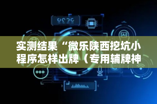 实测结果“微乐陕西挖坑小程序怎样出牌（专用辅牌神器免安装）