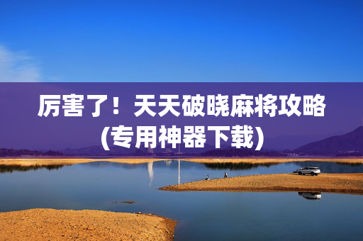 厉害了！天天破晓麻将攻略(专用神器下载)