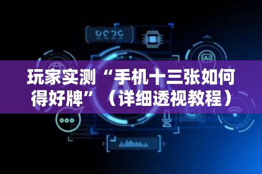 玩家实测“手机十三张如何得好牌”（详细透视教程）-哔哩哔哩