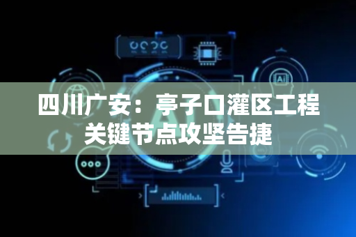四川广安：亭子口灌区工程关键节点攻坚告捷