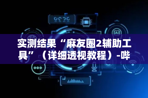 实测结果“麻友圈2辅助工具”（详细透视教程）-哔哩哔哩