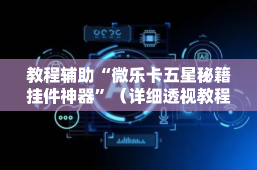 教程辅助“微乐卡五星秘籍挂件神器”（详细透视教程）-哔哩哔哩