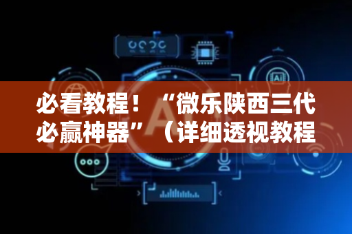 必看教程！“微乐陕西三代必赢神器”（详细透视教程）-哔哩哔哩