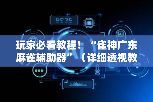 玩家必看教程！“雀神广东麻雀辅助器”（详细透视教程）-哔哩哔哩