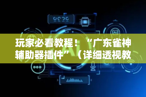 玩家必看教程！“广东雀神辅助器插件”（详细透视教程）-哔哩哔哩
