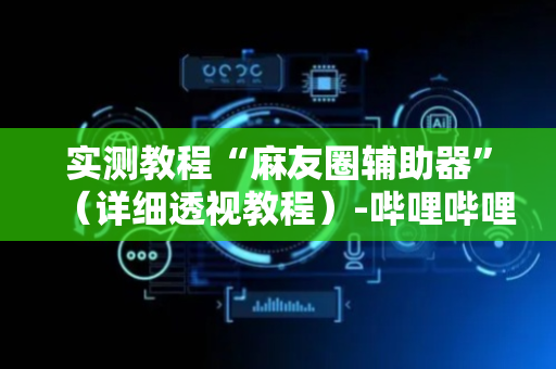 实测教程“麻友圈辅助器”（详细透视教程）-哔哩哔哩