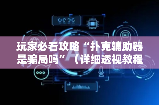 玩家必看攻略“扑克辅助器是骗局吗”（详细透视教程）-哔哩哔哩