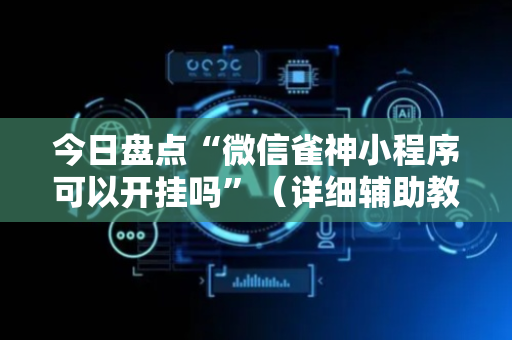 今日盘点“微信雀神小程序可以开挂吗”（详细辅助教程）-哔哩哔哩