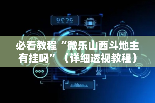 必看教程“微乐山西斗地主有挂吗”（详细透视教程）-哔哩哔哩