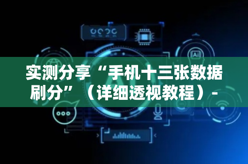 实测分享“手机十三张数据刷分”（详细透视教程）-哔哩哔哩