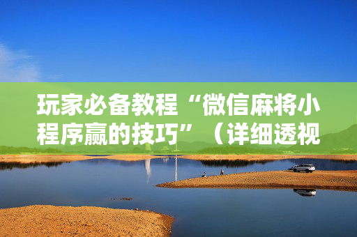玩家必备教程“微信麻将小程序赢的技巧”（详细透视教程）-哔哩哔哩