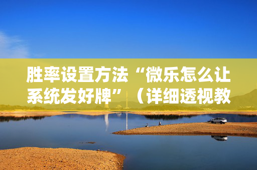 胜率设置方法“微乐怎么让系统发好牌”（详细透视教程）-哔哩哔哩