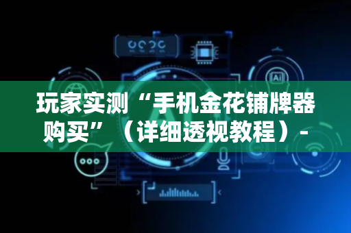 玩家实测“手机金花铺牌器购买”（详细透视教程）-哔哩哔哩