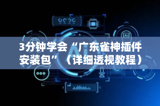 3分钟学会“广东雀神插件安装包”（详细透视教程）-哔哩哔哩