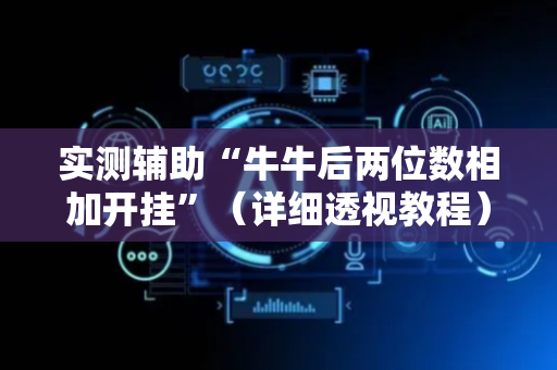 实测辅助“牛牛后两位数相加开挂”（详细透视教程）-哔哩哔哩