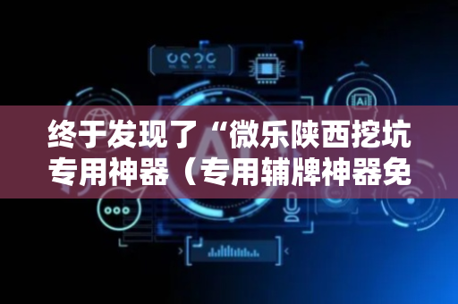 终于发现了“微乐陕西挖坑专用神器（专用辅牌神器免安装）