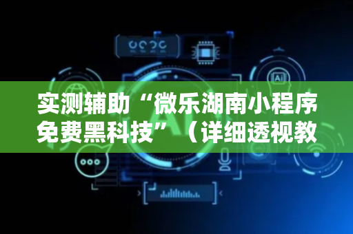 实测辅助“微乐湖南小程序免费黑科技”（详细透视教程）-哔哩哔哩