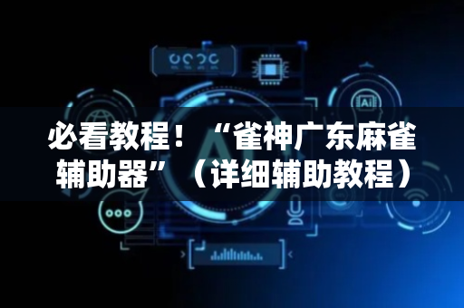 必看教程！“雀神广东麻雀辅助器”（详细辅助教程）-哔哩哔哩