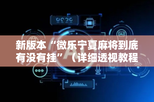 新版本“微乐宁夏麻将到底有没有挂”（详细透视教程）-哔哩哔哩