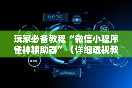 玩家必备教程“微信小程序雀神辅助器”（详细透视教程）-哔哩哔哩
